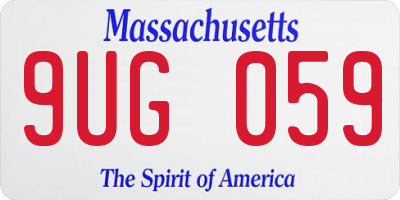MA license plate 9UG059