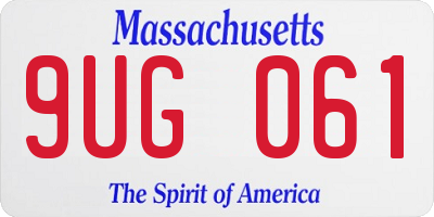 MA license plate 9UG061