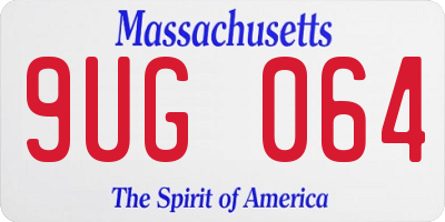 MA license plate 9UG064