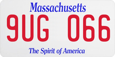 MA license plate 9UG066