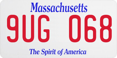 MA license plate 9UG068