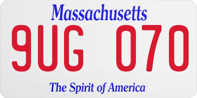 MA license plate 9UG070