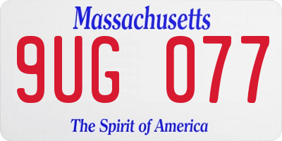 MA license plate 9UG077