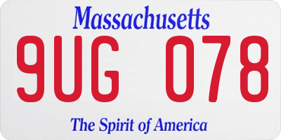 MA license plate 9UG078