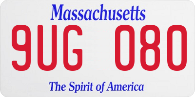 MA license plate 9UG080