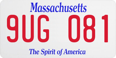 MA license plate 9UG081