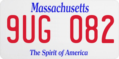 MA license plate 9UG082