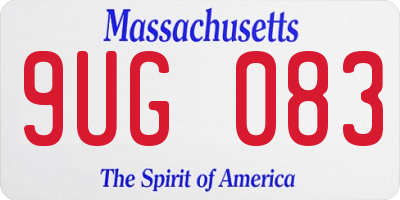 MA license plate 9UG083