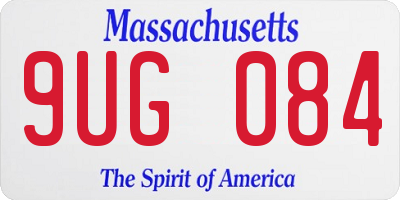 MA license plate 9UG084