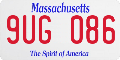 MA license plate 9UG086