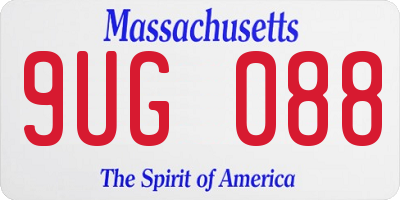 MA license plate 9UG088