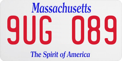 MA license plate 9UG089