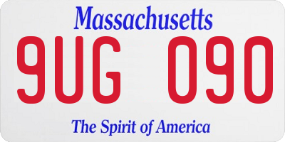 MA license plate 9UG090