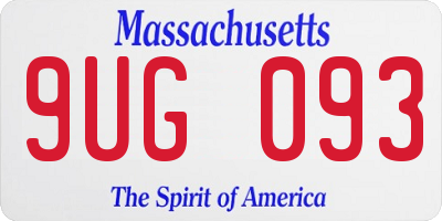 MA license plate 9UG093