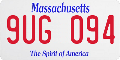 MA license plate 9UG094