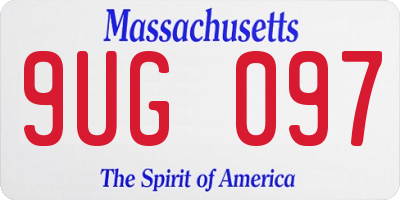 MA license plate 9UG097