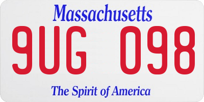 MA license plate 9UG098