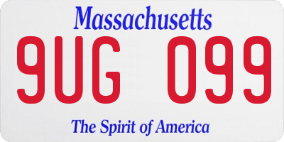MA license plate 9UG099