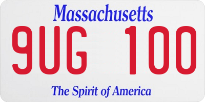 MA license plate 9UG100
