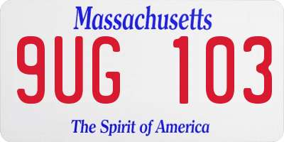 MA license plate 9UG103