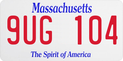 MA license plate 9UG104