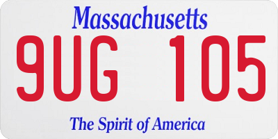 MA license plate 9UG105