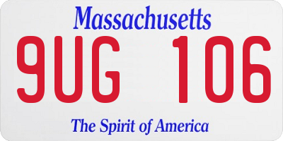 MA license plate 9UG106