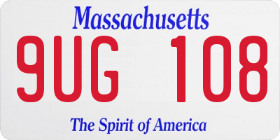 MA license plate 9UG108