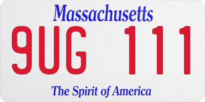 MA license plate 9UG111