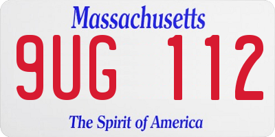 MA license plate 9UG112