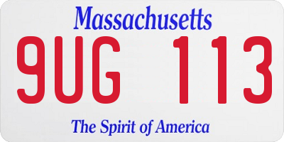 MA license plate 9UG113
