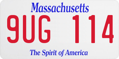MA license plate 9UG114