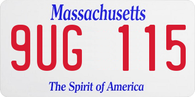 MA license plate 9UG115