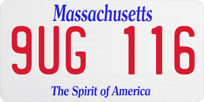 MA license plate 9UG116