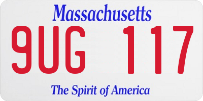 MA license plate 9UG117