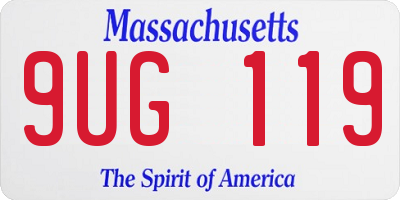 MA license plate 9UG119