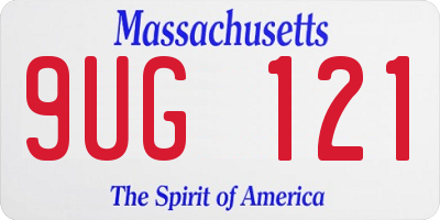 MA license plate 9UG121