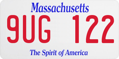 MA license plate 9UG122