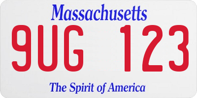 MA license plate 9UG123