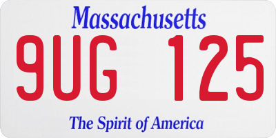 MA license plate 9UG125