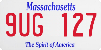MA license plate 9UG127