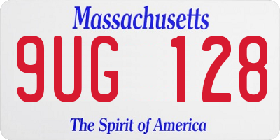 MA license plate 9UG128