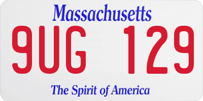 MA license plate 9UG129