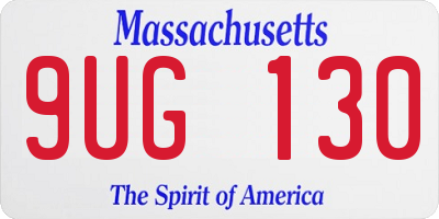 MA license plate 9UG130