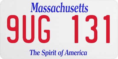 MA license plate 9UG131