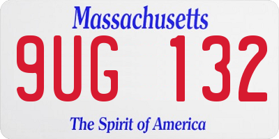 MA license plate 9UG132