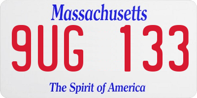 MA license plate 9UG133