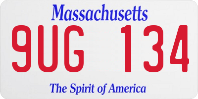 MA license plate 9UG134
