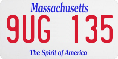 MA license plate 9UG135