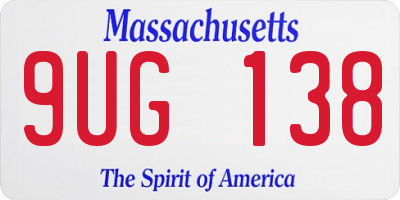 MA license plate 9UG138